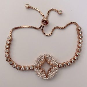 925 Silver slider bracelet compass star cz stones